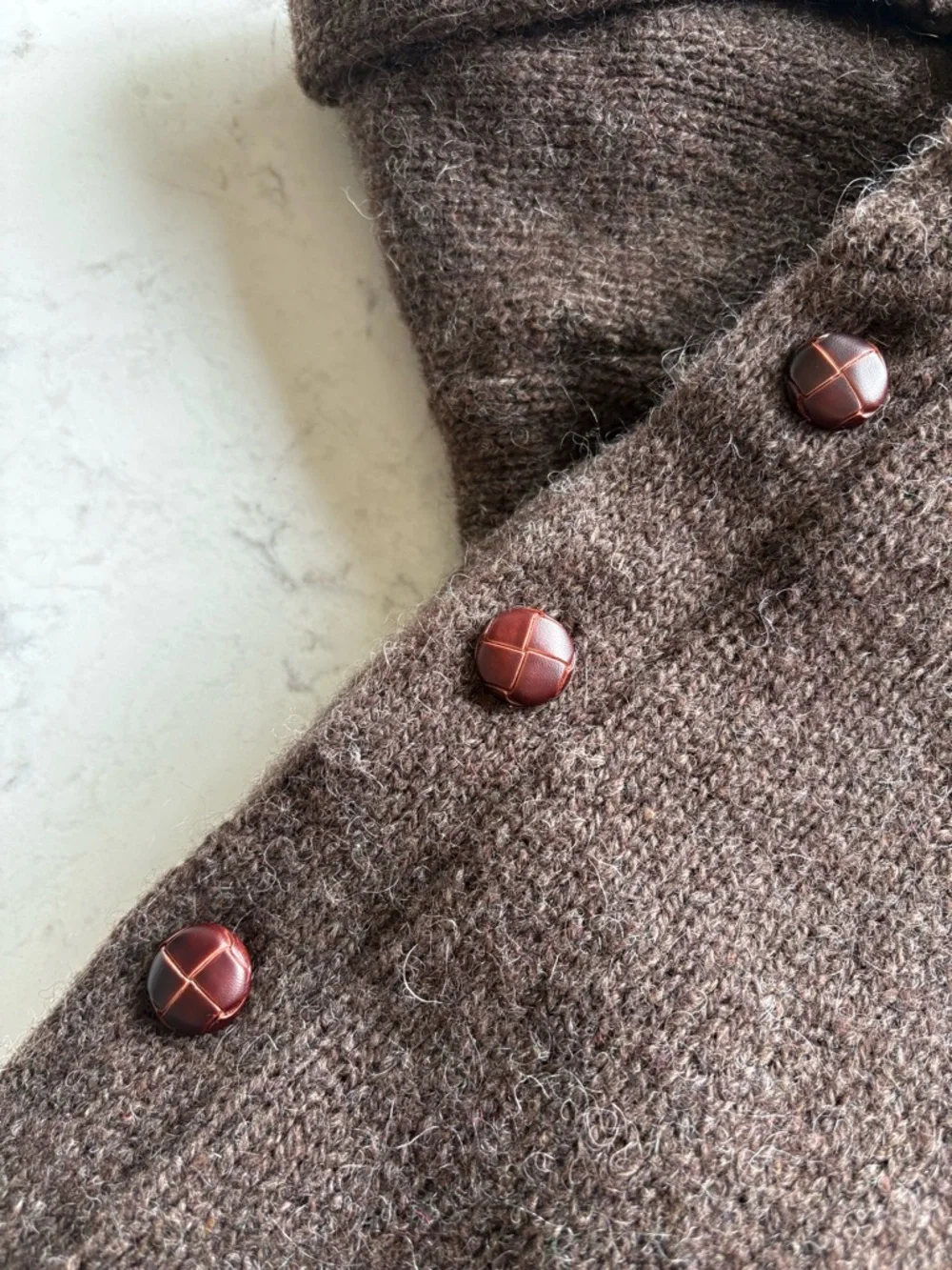 Vintage Eddie Bauer Men's Brown Shawl Collar Wool Cardigan like new - Picture 9 of 9